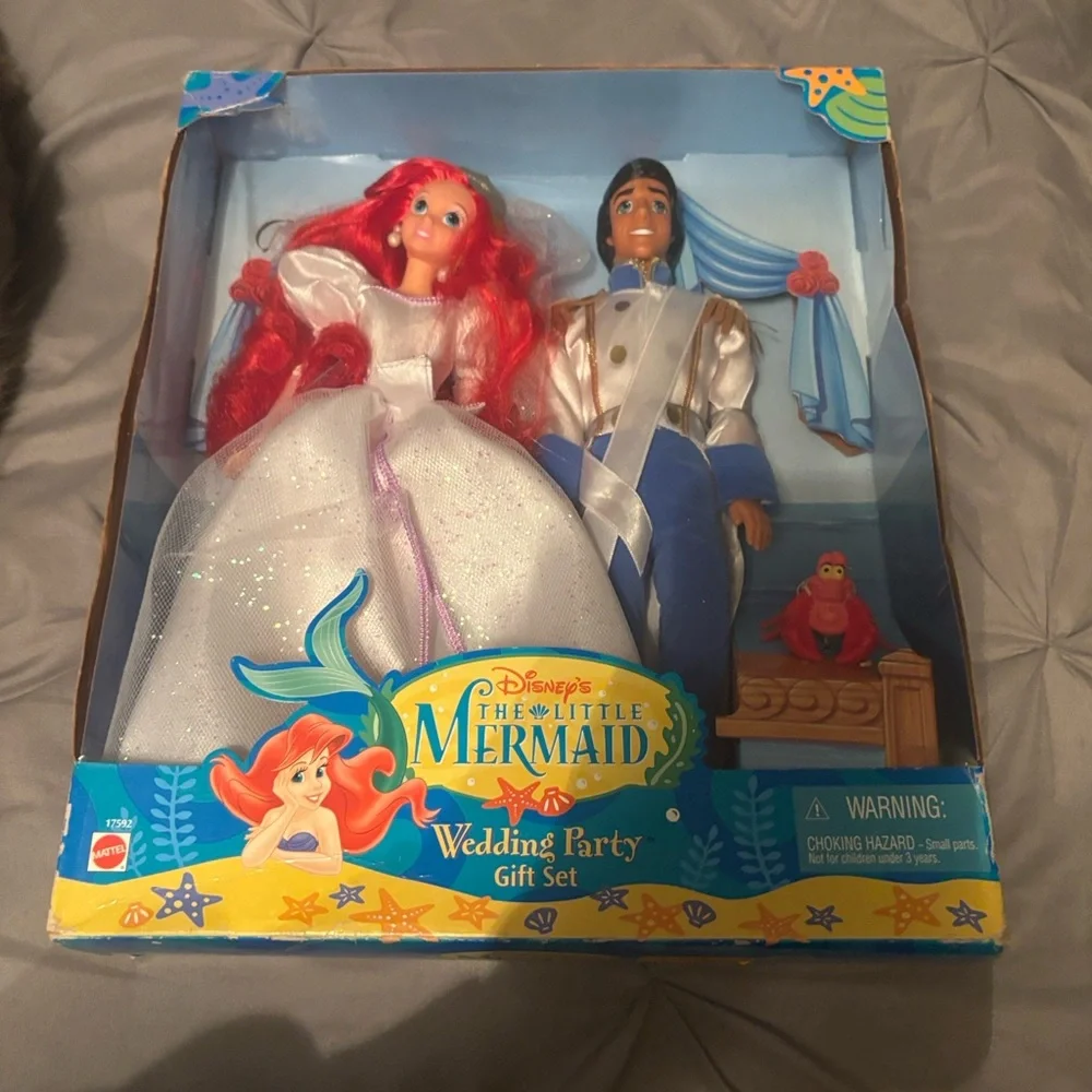 Disney Little Mermaid Wedding Gift Set Ariel Prince Eric Mattel 1997 Sealed box - Picture 6 of 6
